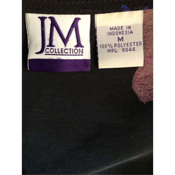 JM Collection black purple floral sheath maxi dress Size M - Picture 13 of 13